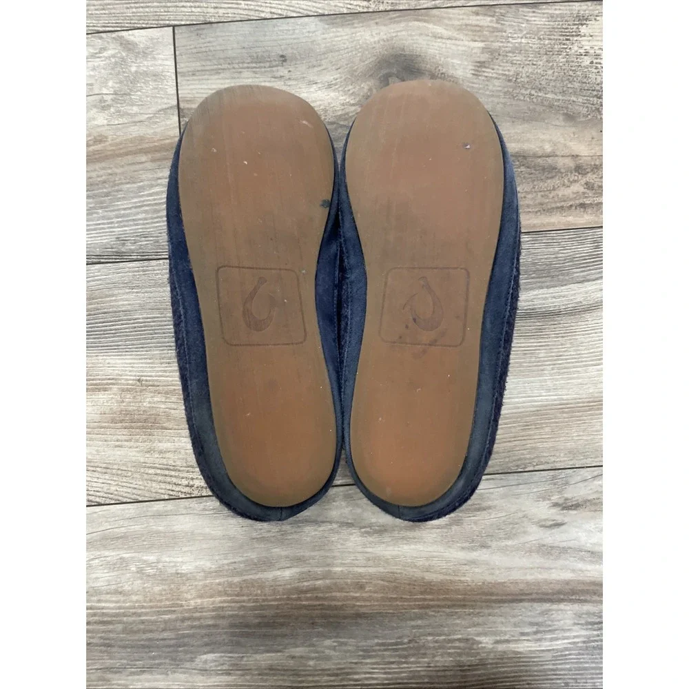 OluKai Moloa Hulu Slippers Mens 13 Gray Wool Blend Slip On 10411-4040